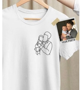 Kişiye Özel Tshirt Line Art Anneye Babaya Sevgiliye Hediye