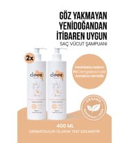 Yenidoğan Uyumlu Göz Yakmayan SLS ve SLES İçermeyen Hassas Temizleyici Organik Sertifikalı Bebek Şampuanı 2x400 ml