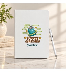 Türkçe Öğretmenine İsme Özel Defter ve Kalem Seti