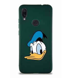 Xiaomi Redmi Note 7 Pro Soft Premier Kapak Donald Duck-B Tasarımlı Silikon Kılıf - Yeşil (Şeffaf)