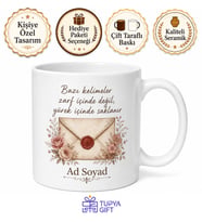 Zarf Temalı Baskılı Kupa Bardak Hediye Özel Tasarım Porselen Mug