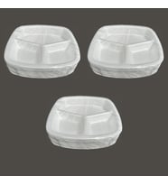 Dağyüce Tek Kullanımlık Köpük 3 Bölmeli Tabldot Köpük Tabak - 23.5x25 Cm. - 10 Adetlik 3 Paket