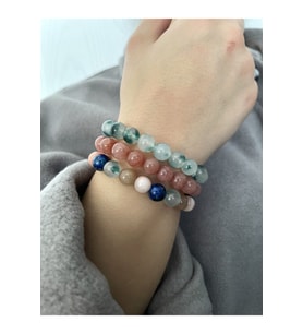 Kadın - Jade Doğal Taşlı 3 Adet Çok Şık Doğal Taş Bileklik  Handmade, Sakinliğin Sembolü!