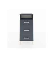 Arges Komodin Tek Raflı 3 Çekmeceli 44x30x96 Antrasit-Antrasit