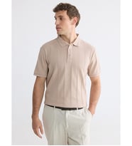 LCWAIKIKI Classic Bej Polo Yaka Dokulu Erkek Tişört