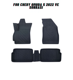 Chery Omoda 5 2022 Sonrası ile Uyumlu Carbon Desenli Ultra Premium Havuzlu Oto Paspas (Çok Renkli)