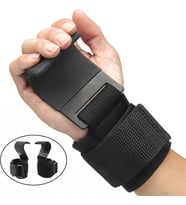 Valkyrie 2 Adet Ağırlık Kaldırma Kancası Tutma Yardımcısı Bar Fitness Bilekliği Lifting Hooks Straps Siyah