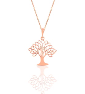 Söğütlü Silver Gümüş rose ağaç kolye