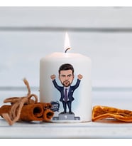 Kişiye Özel Bir Numaralı Erkek Karikatürlü Mum