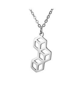 Geometrik Küpler Gümüş Kolye