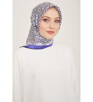 Armine Mor Geometrik Desen Tivil İpek Eşarp 9149 - 38
