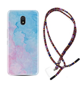 Xiaomi Redmi 8A 8 Pro 9C 9T 10C 11T Pro Kılıf Boyun Asklı Rasta Silikon Pink Blue Abstract 1385
