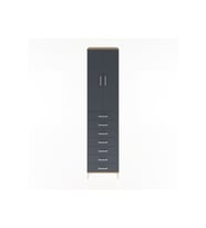 Hyperion Dolap 3 Raflı 7 Çekmeceli 2 Kapaklı 60x44x243 Çam-Antrasit