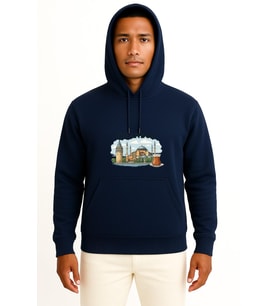 Kapüşonlu İstanbul - Ayasofya Camii Ve Çay Göğüs Tasarımlı Unisex Sweatshirt