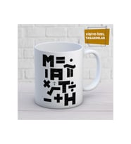 Kişiye Özel Matematik Öğretmeni Baskılı Porselen Kupa