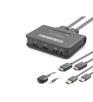 Hdmi Usb Kvm Switch 2 Port Hdmi 2 Port Usb Dahili Kablolu - Siyah HDX1361
