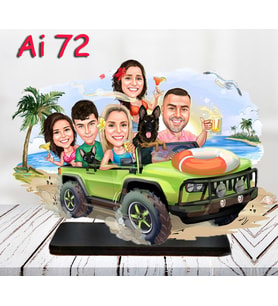 KİŞİYE ÖZEL KARİKATÜR BİBLO AİLE