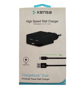 KENSA ÇİFT BAŞLIKLI 12W 2.4A HIZLI ŞARJ SETİ