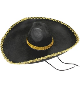 Sombrero Meksika Şapkası Mariachi Altın Şeritli Yetişkin Boy