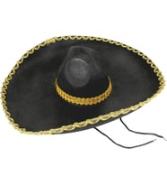 Sombrero Meksika Şapkası Mariachi Altın Şeritli Yetişkin Boy