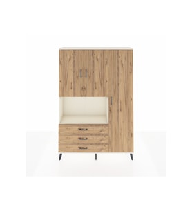 Arges Gardrop 7 Raflı 3 Çekmeceli 3 Kapaklı 132x30x195 Aytaşı-Çam