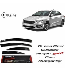 Fiat Egea Mugen Cam Rüzgarlığı 2016 sonrası 4'lü Sunplex (Beyaz)