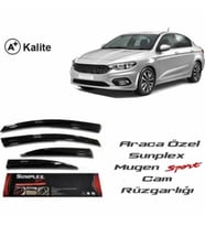 Fiat Egea Mugen Cam Rüzgarlığı 2016 sonrası 4'lü Sunplex (Beyaz)