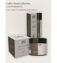 Latte Ritüel İkili Set – Latte Soy Wax Mum (100 g) + Latte Aroma Roll (10 ml)