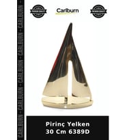 Özel Üretim Dekoratif Denizci Salon Ofis Koleksiyon Pirinç Yelken 30 Cm 6389D