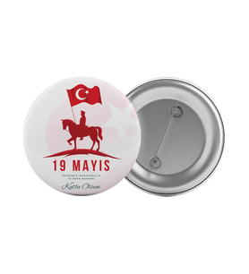 19 Mayıs Atatürkü Anma Çanta Rozeti 20 Adet En Büyük Boy 5.8cm İğneli Broş