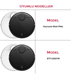7 Parça Vacuum Mop Pro ile Uyumlu Beyaz Yan Fırçalı Ultra Set, Xiaomi Vacuum Mop P Stytj02ym Viomi V2 Viomi V2 Pro Viomi V3 Viomi Se ile Uyumlu Beyaz Yan Fırçalı Ultra Set