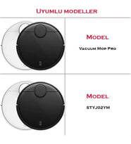 7 Parça Vacuum Mop Pro ile Uyumlu Beyaz Yan Fırçalı Ultra Set, Xiaomi Vacuum Mop P Stytj02ym Viomi V2 Viomi V2 Pro Viomi V3 Viomi Se ile Uyumlu Beyaz Yan Fırçalı Ultra Set
