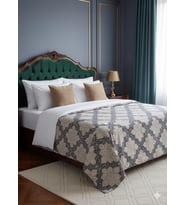 Çift Kişilik Baskılı Pike Yatak Örtüsü Daisy 200x230 cm (Yeşil)