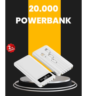 Led Işıklı 20.000Mah Lcd Gösterge Dahili Çoklu Kablo