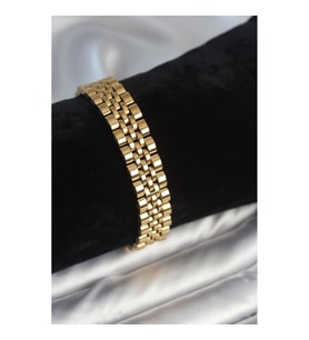 Mey İthalat® 316L Çelik 12 mm Kalınlıkta Gold Renkli Erkek Bileklik