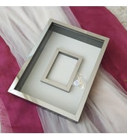 Siyah 30x40 Cm Fotoğraf Bölümlü Yarı Gümüş İsimsiz Ledli Gül Saklama Kutusu