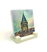Galata KulesiBaskılı Doğaltaş Masaüstlük