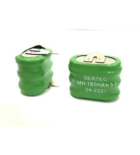 3.6V 3S1P 160 Mah 2 Pin NI-MH Buton Pil