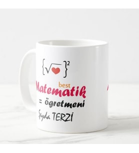 Kişiye Özel Matematik Öğretmeni Beyaz Kupa Bardak