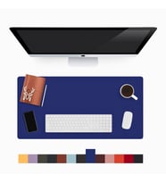 Lindos Deri Masa Pedi, Büyük Mouse Pad, Gaming Oyuncu Mause Pad, Ofis ve Ev İçin Masa Altlığı (Mavi)