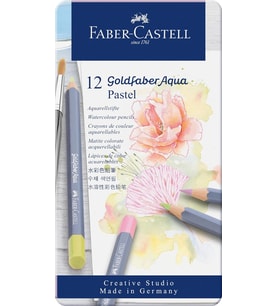 Faber-Castell Goldfaber Aqua Boya Kalemi 12’Li Pastel Renkler, Yüksek Pigmentli, Suya Dayanıklı, Kol (Çok Renkli)