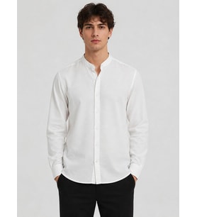 Baros Hakim Yaka Uzun Kol Slim Fit Keten Gömlek - 7684
