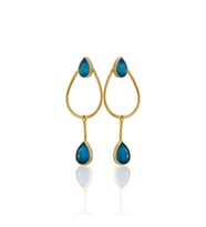 Kadir Jewellery 22 Ayar Altın Kaplama Kadın Sallantılı Küpe -El İşçiliği Ve Hipoalerjenik Küpe-E85