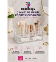 Şeffaf Çok Bölmeli Kozmetik Organizer 17,5x10,5x13 cm