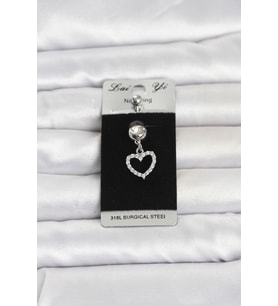 316L Cerrahi Çelik Sallantılı Kalp Model Göbek Piercing 5886 - SSSSSS9266-2723