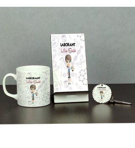 Laborant Üçlü Set (Kupa + Telefon Standı + Anahtarlık) 002