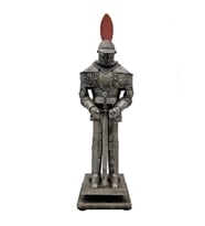 Zırhlı Vintage Metal Biblo - Orta Çağ Şövalye Heykeli - Ev ve Ofis için Göz Alıcı Dekor
