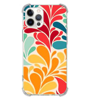 PrintiFy Apple iPhone 12 Pro Uyumlu Retro Color 5 Baskılı Şeffaf Köşe Korumalı Antişok Kılıf