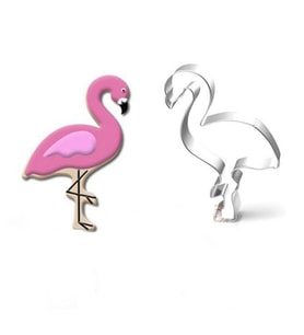 Kek Kurabiye Ve Pasta Kalıbı Metal  Flamingo Şekilli  10.5X5.5 CM