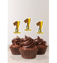 Dinozor Temalı * 1 (bir) Yaşında Cupcake Süsü '10lu